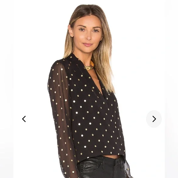 Lovers + Friends Whisper Top in Gold Dot - Picture 2 of 9
